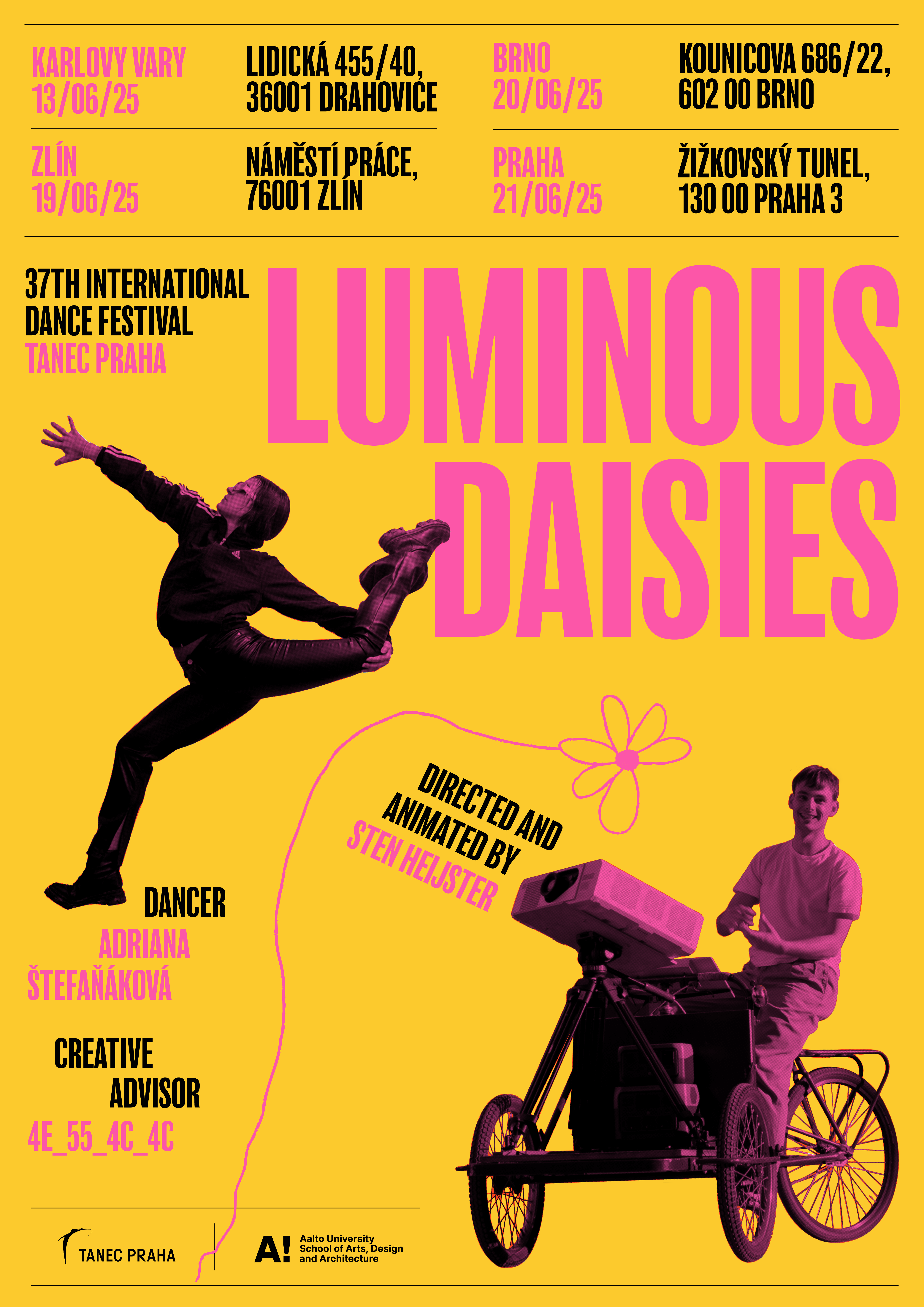 poster for the Animation luminous daisies